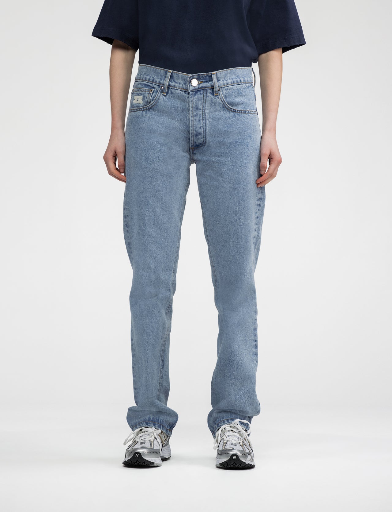 Regular straight fit jeans in light blue