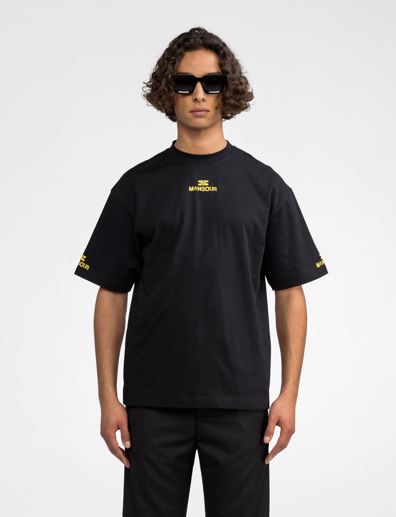 Hourglass track t-shirt yellow black