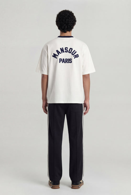 Arch Felt T-shirt Vintage White Navy