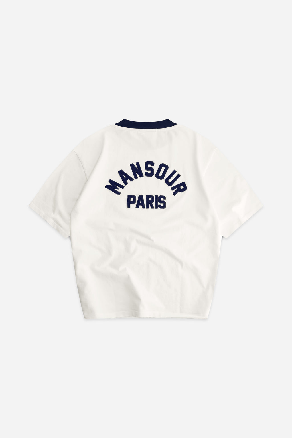 T-shirt en feutre vintage blanc marine