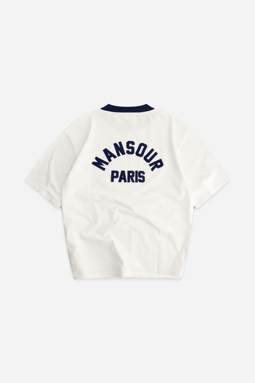 Arch Felt T-shirt Vintage White Navy