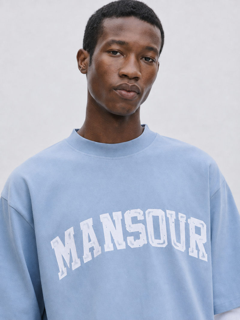 Boxy Core Longsleeve Dusty Blue close up