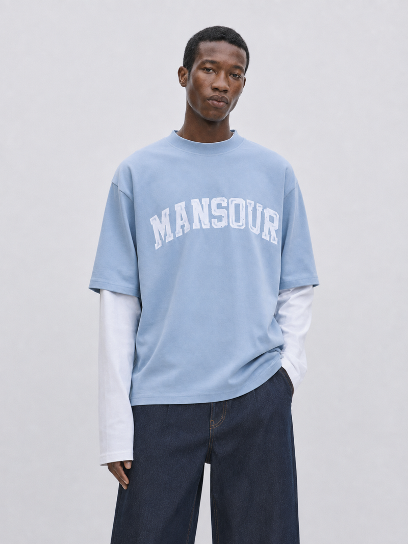 Boxy Core Longsleeve Dusty Blue front mid
