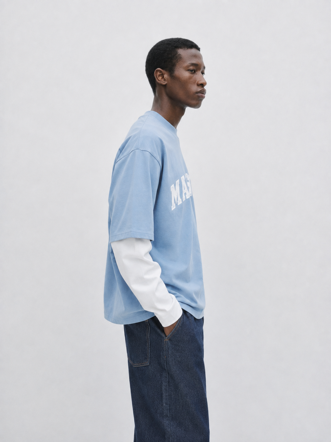 Boxy Core Longsleeve Dusty Blue side