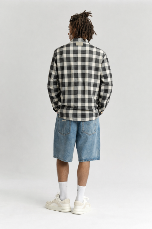 Checkered Overshirt Navy