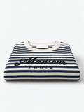 Striped Script Longsleeve Navy