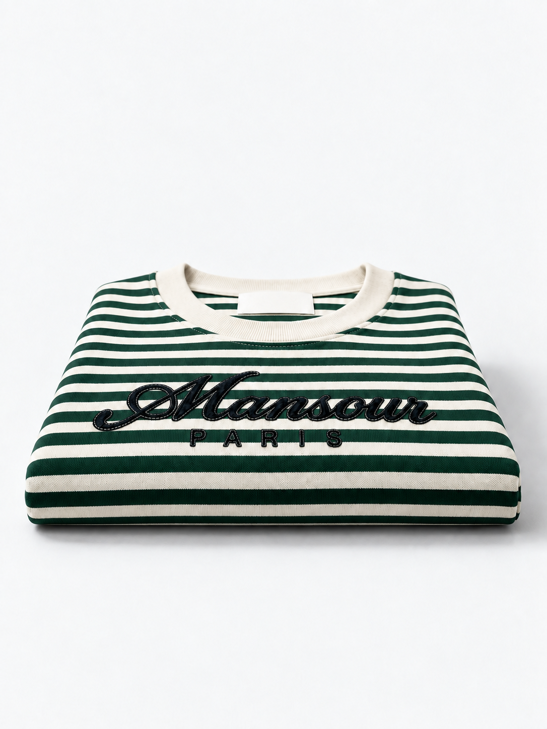 Striped Script T-shirt Green