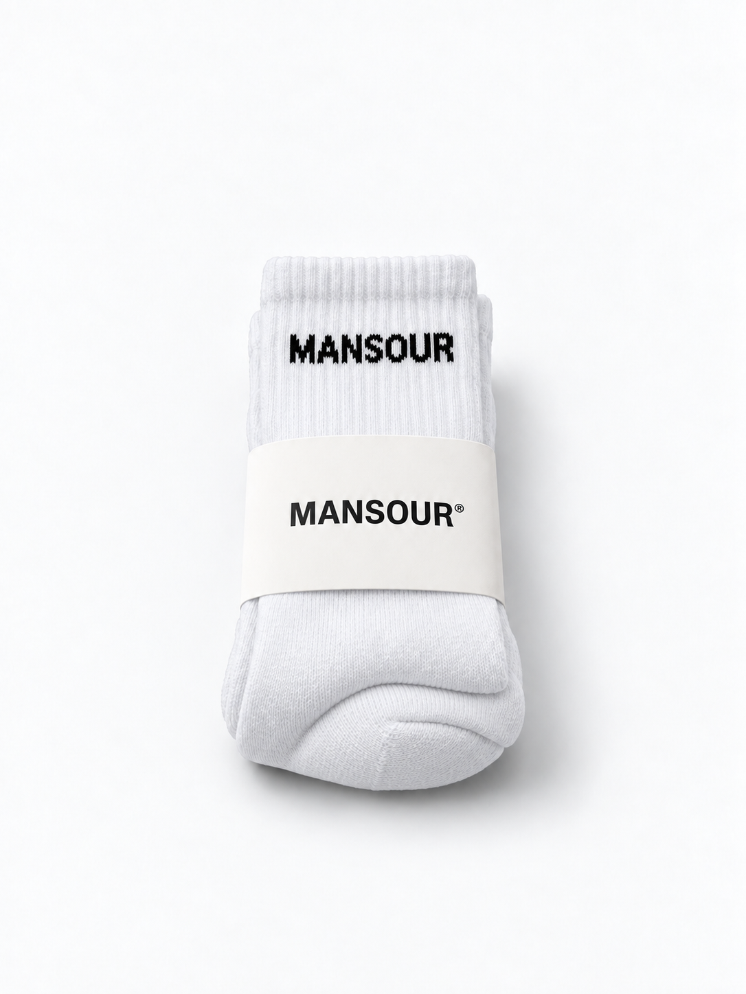 Mansour Logo Socks White
