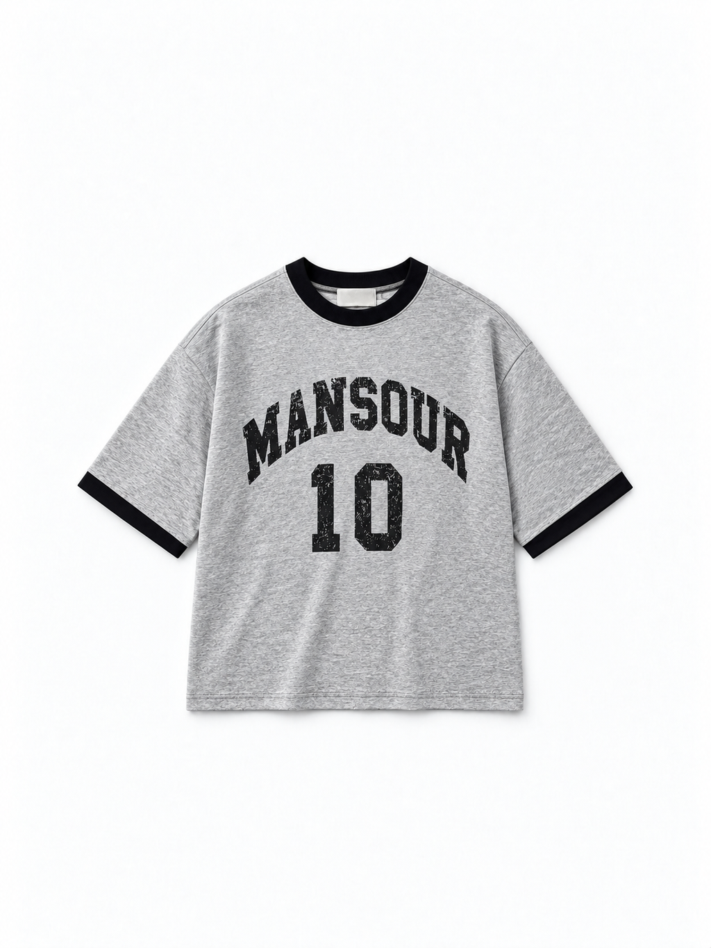 College 10 Ringer T-shirt Grey