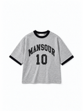 College 10 Ringer T-shirt Grey
