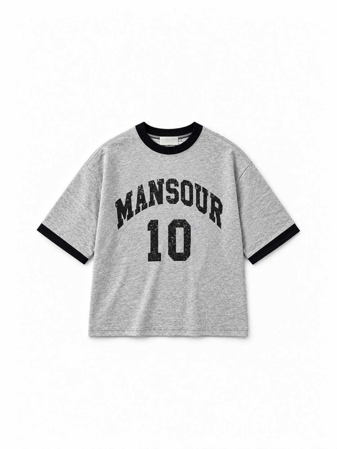 College 10 Ringer T-shirt Grey