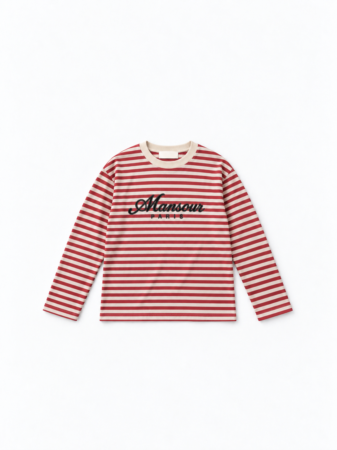 Striped Script Longsleeve Red