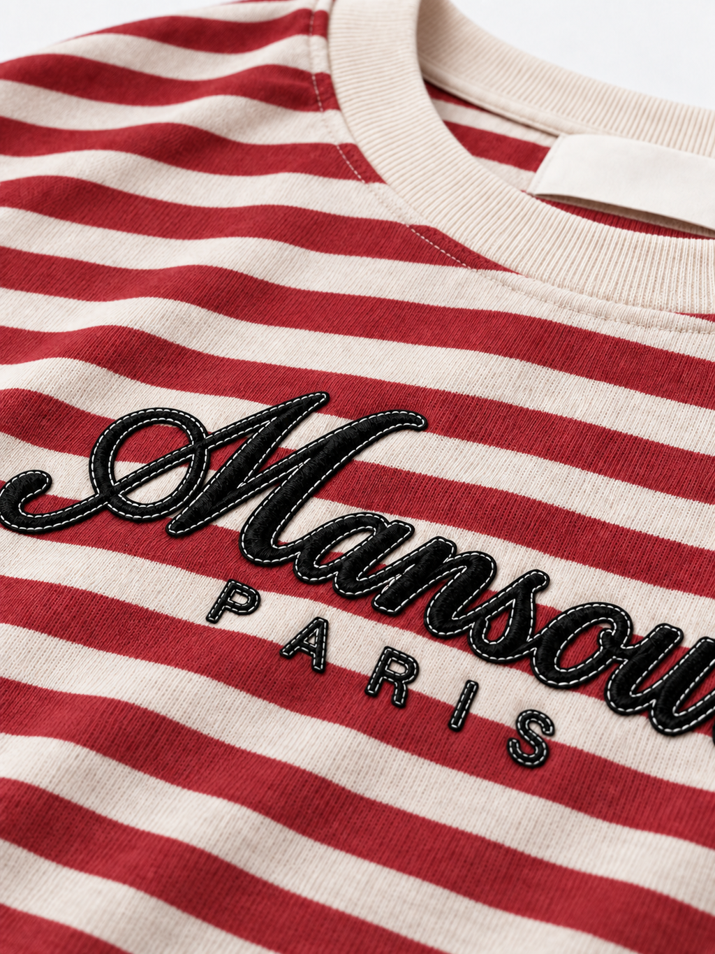 Striped Script Longsleeve Red