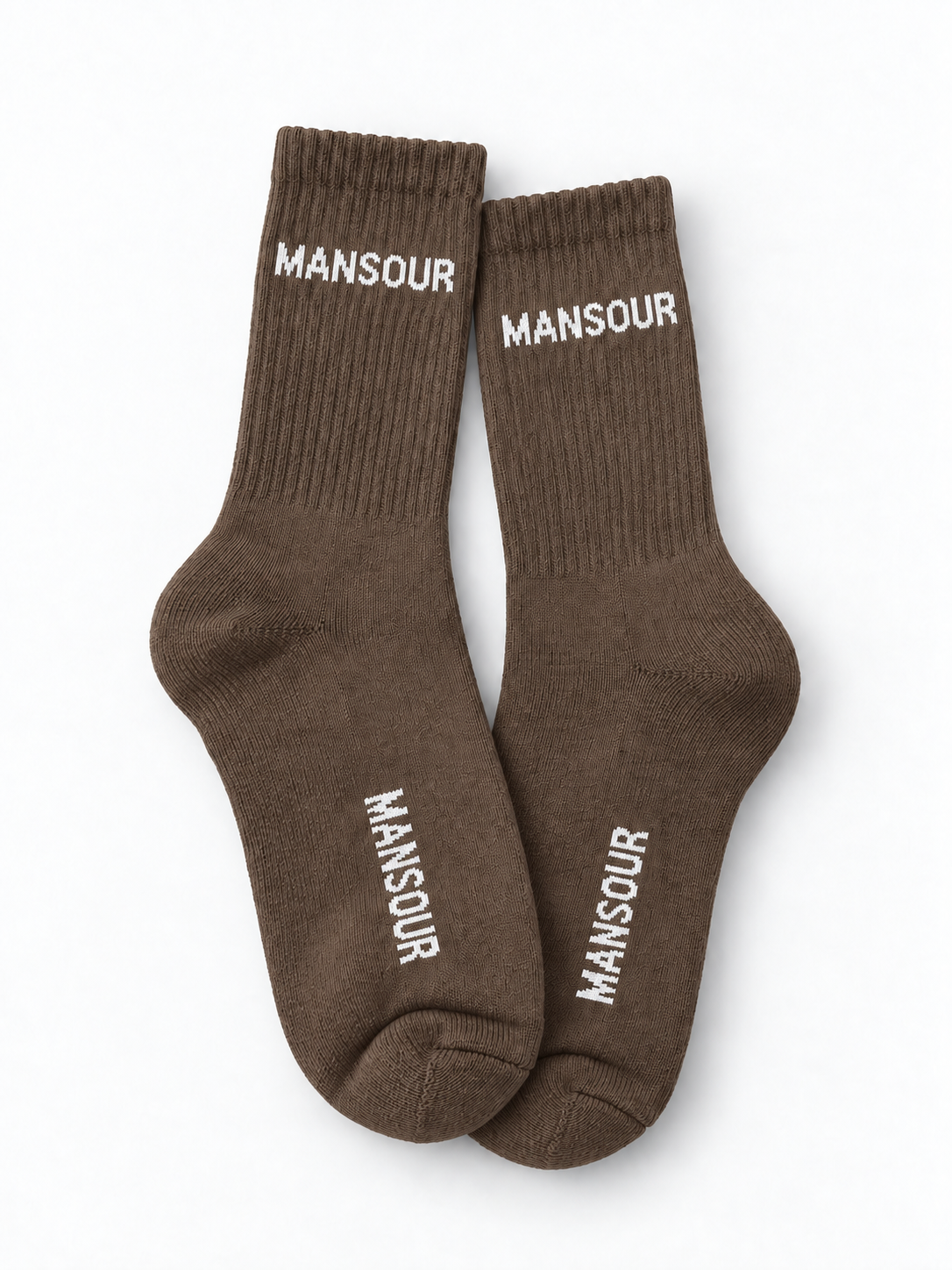 Mansour Logo Socks Brown