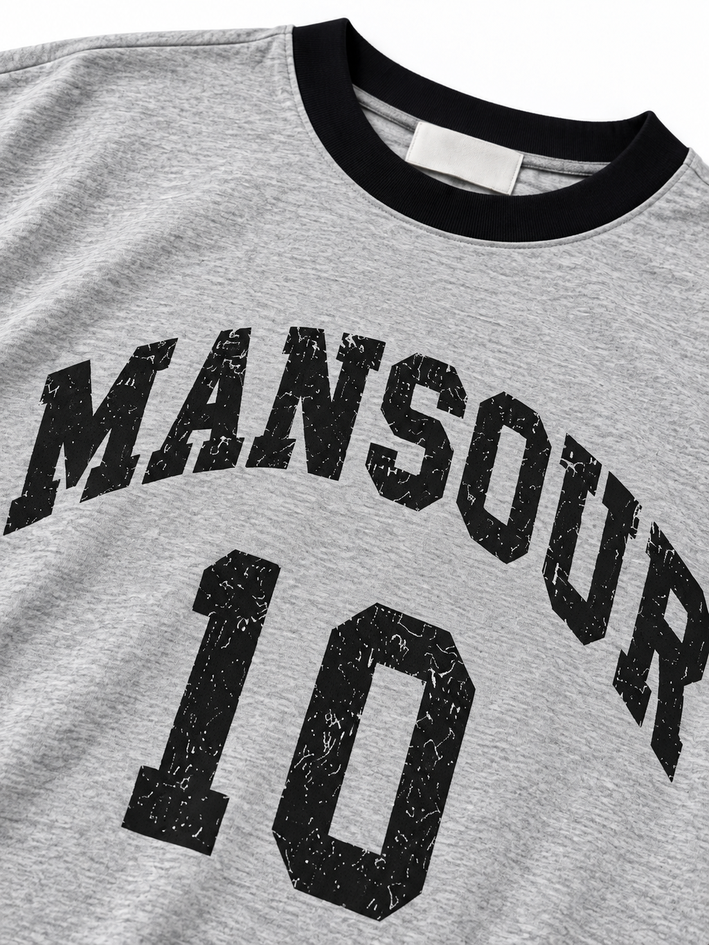 College 10 Ringer T-shirt Grey