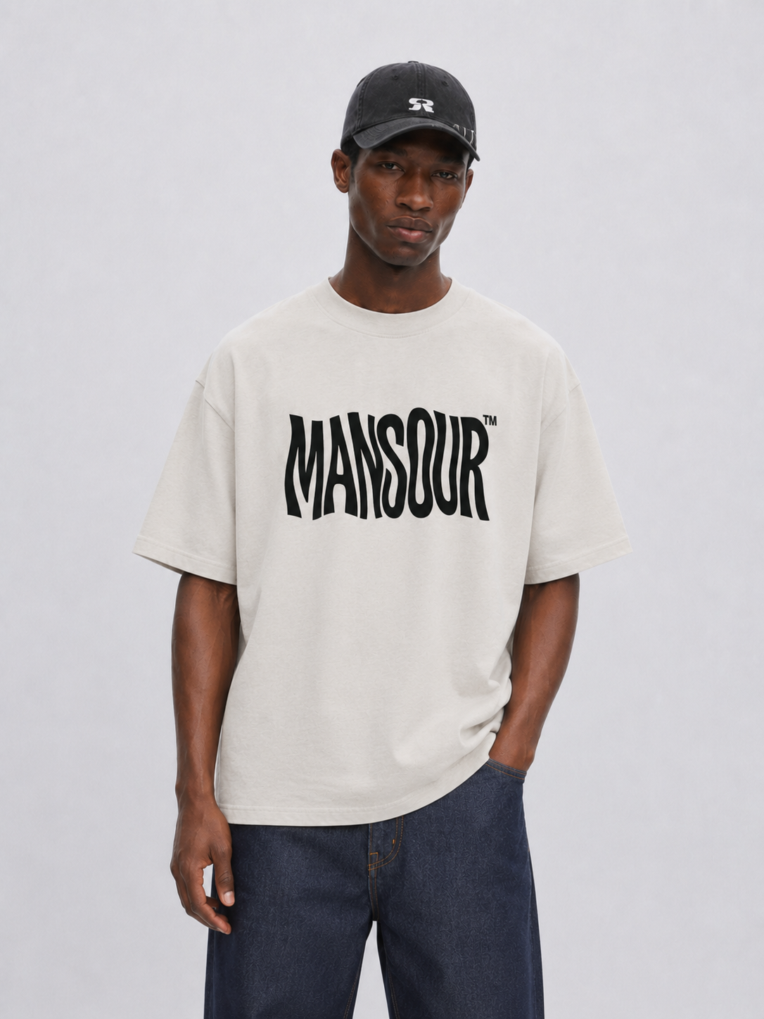 Distorted logo T-shirt Faded White