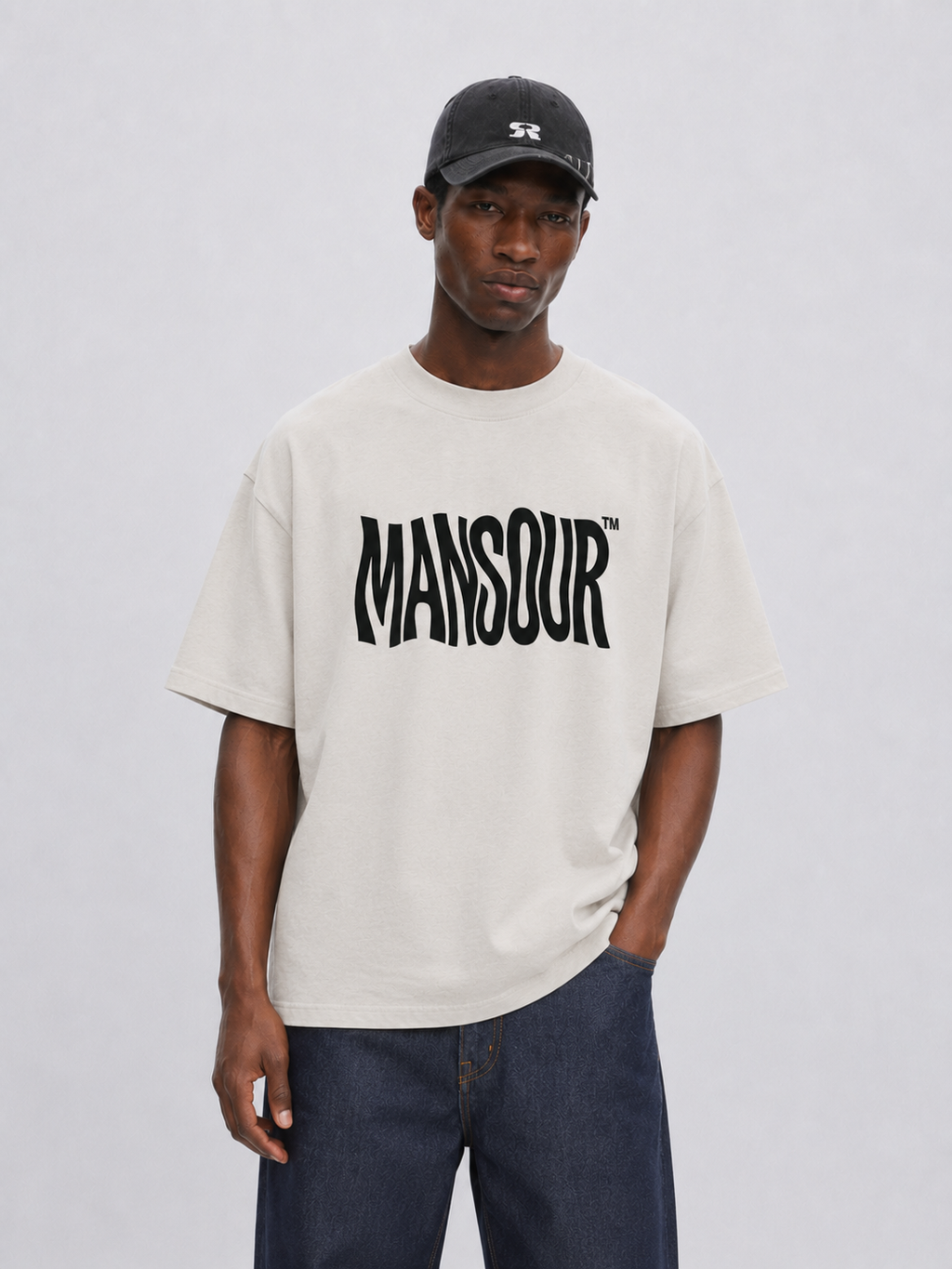 Distorted logo T-shirt Faded White