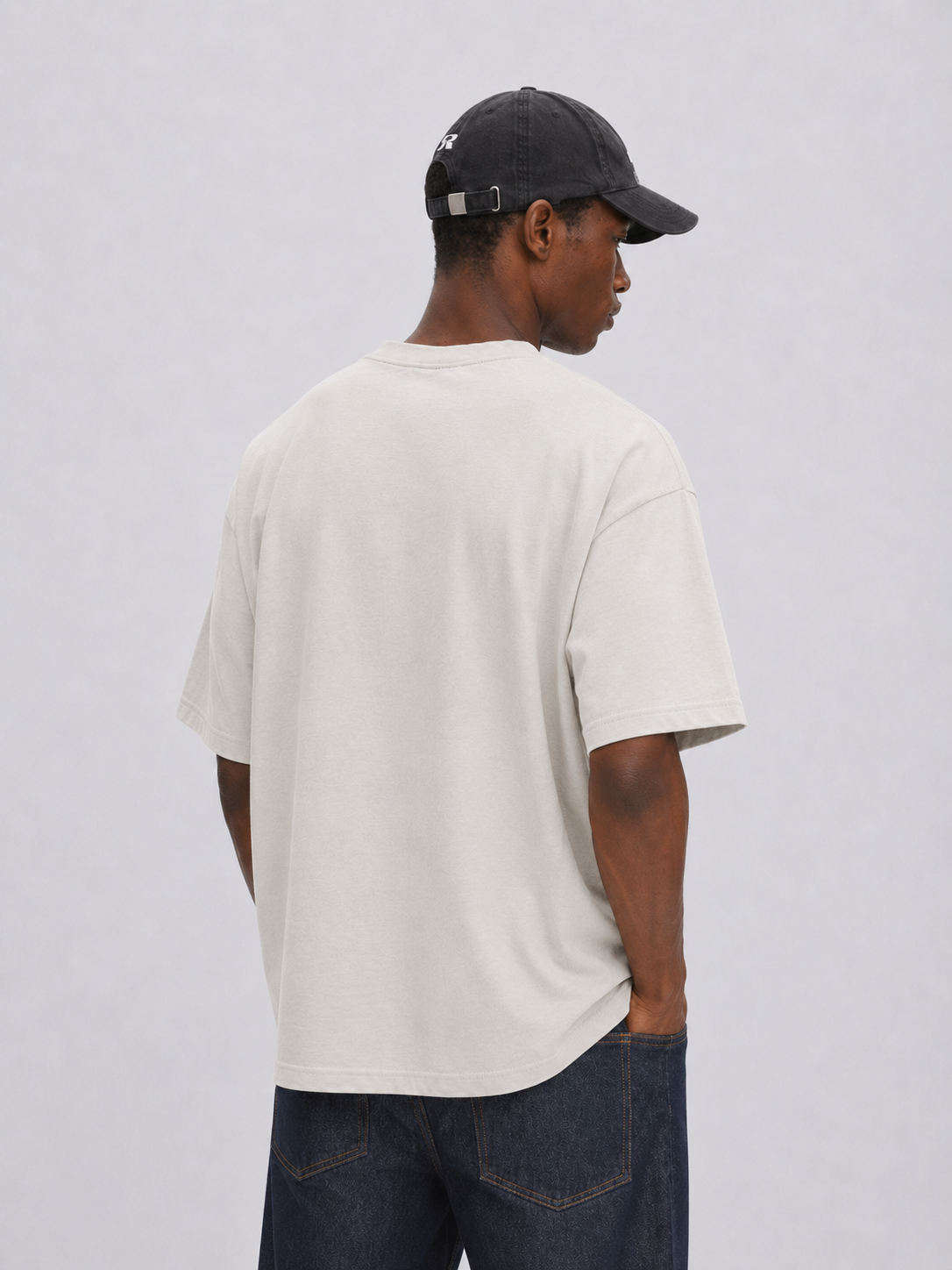 Distorted logo T-shirt Faded White back