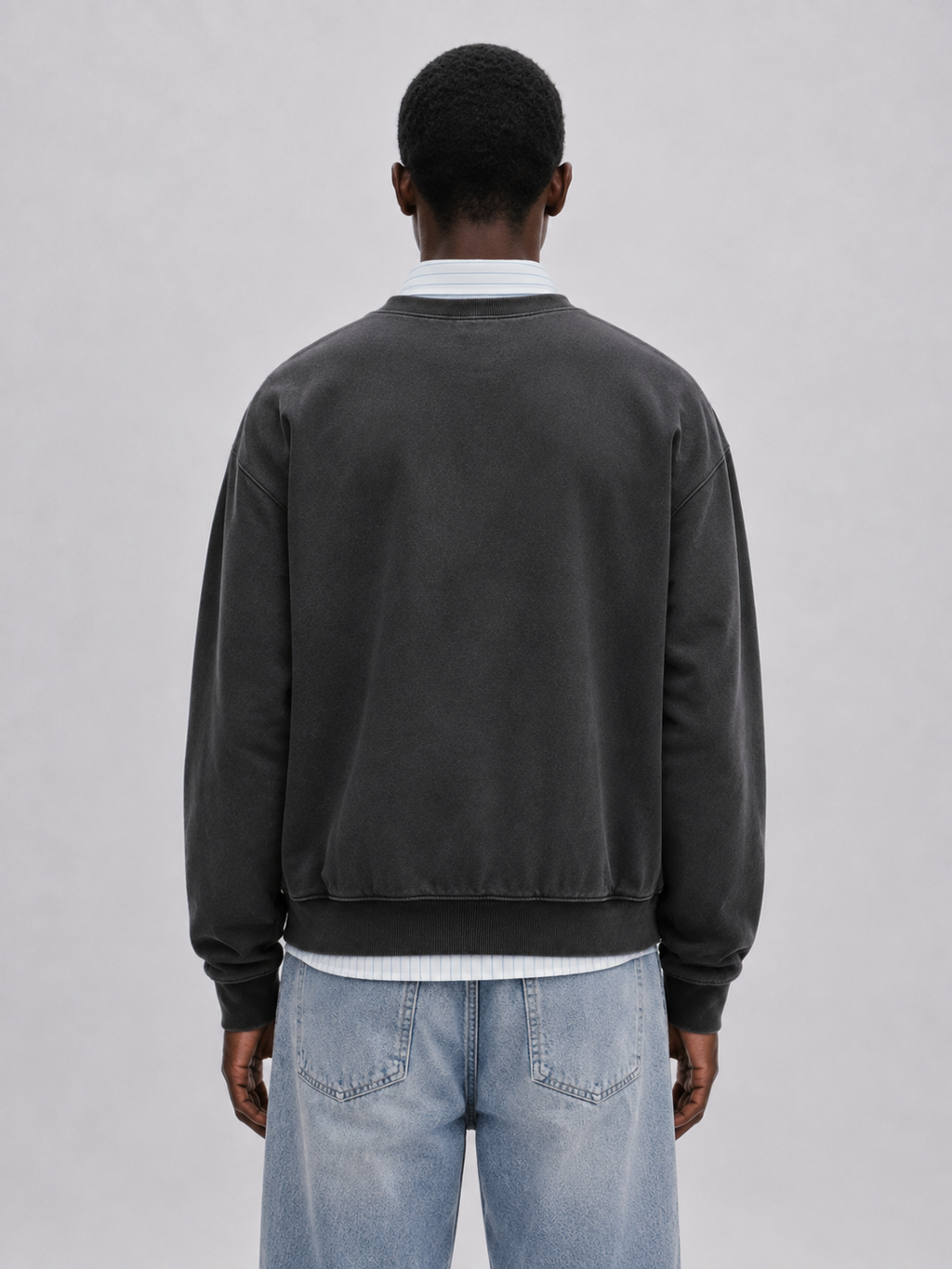Felt Embroidery Sweater Vintage Black back