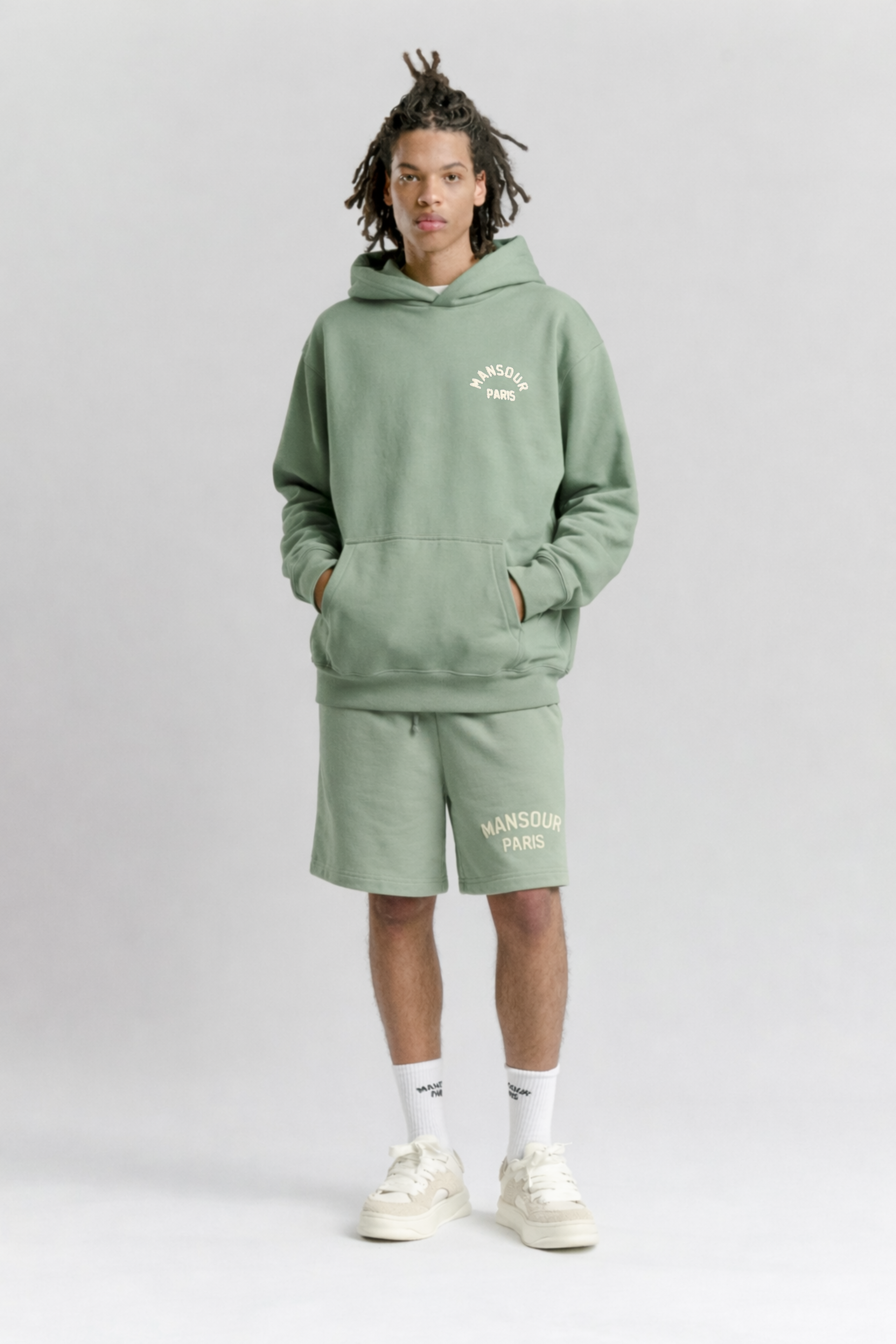 Paris College Hoodie Green Milieu
