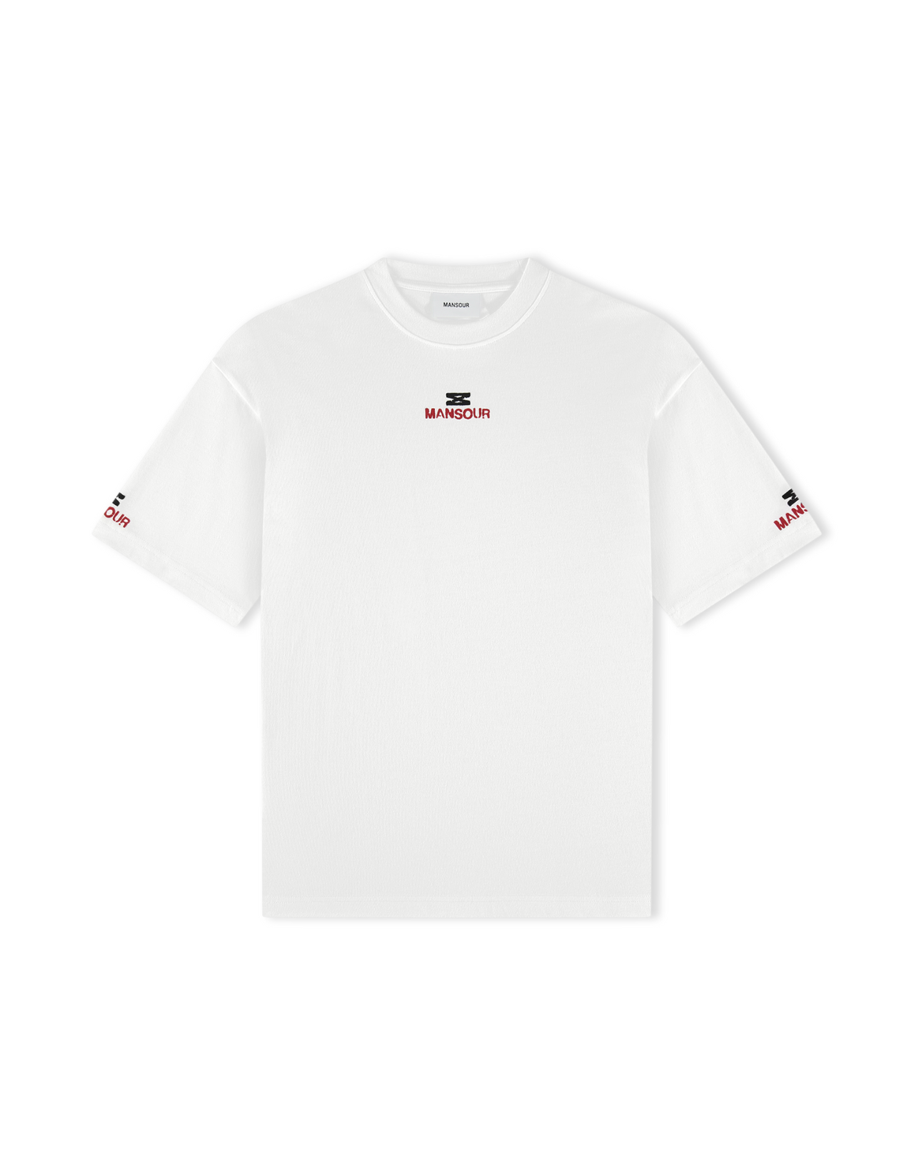 Hourglass track t-shirt red white