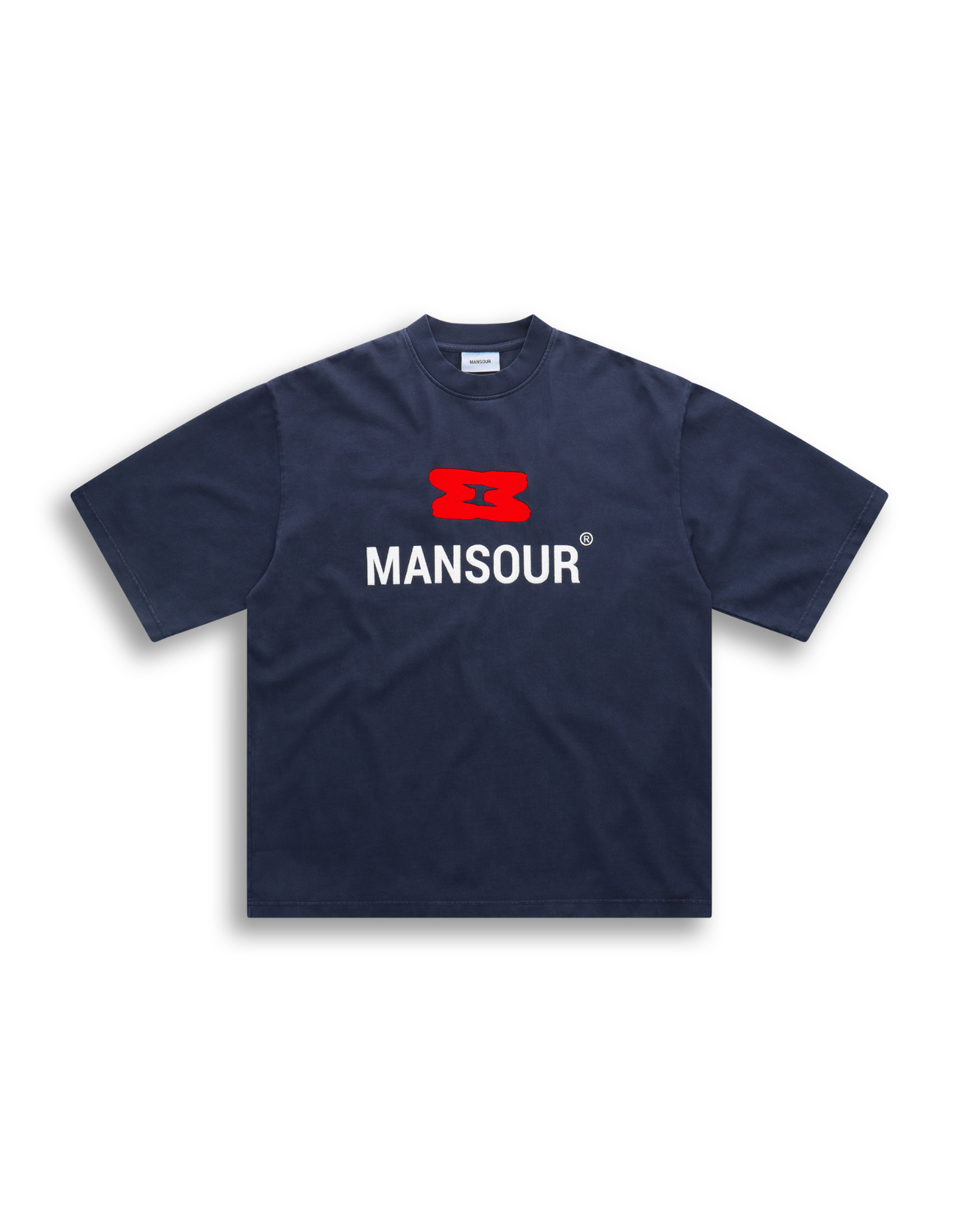 Hourglass Logo Embroidery T-shirt Vintage Navy