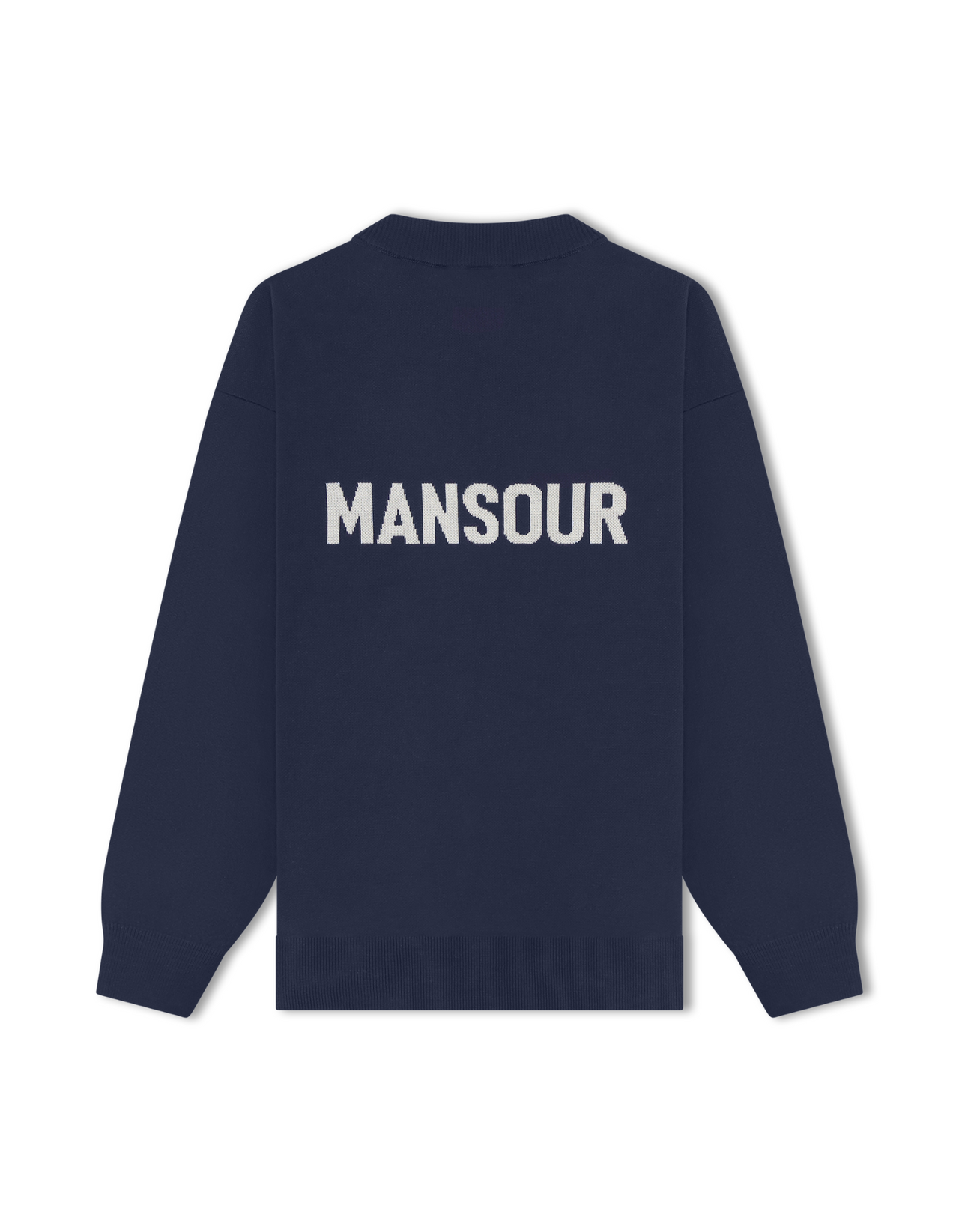 Jacquard logo sweater navy