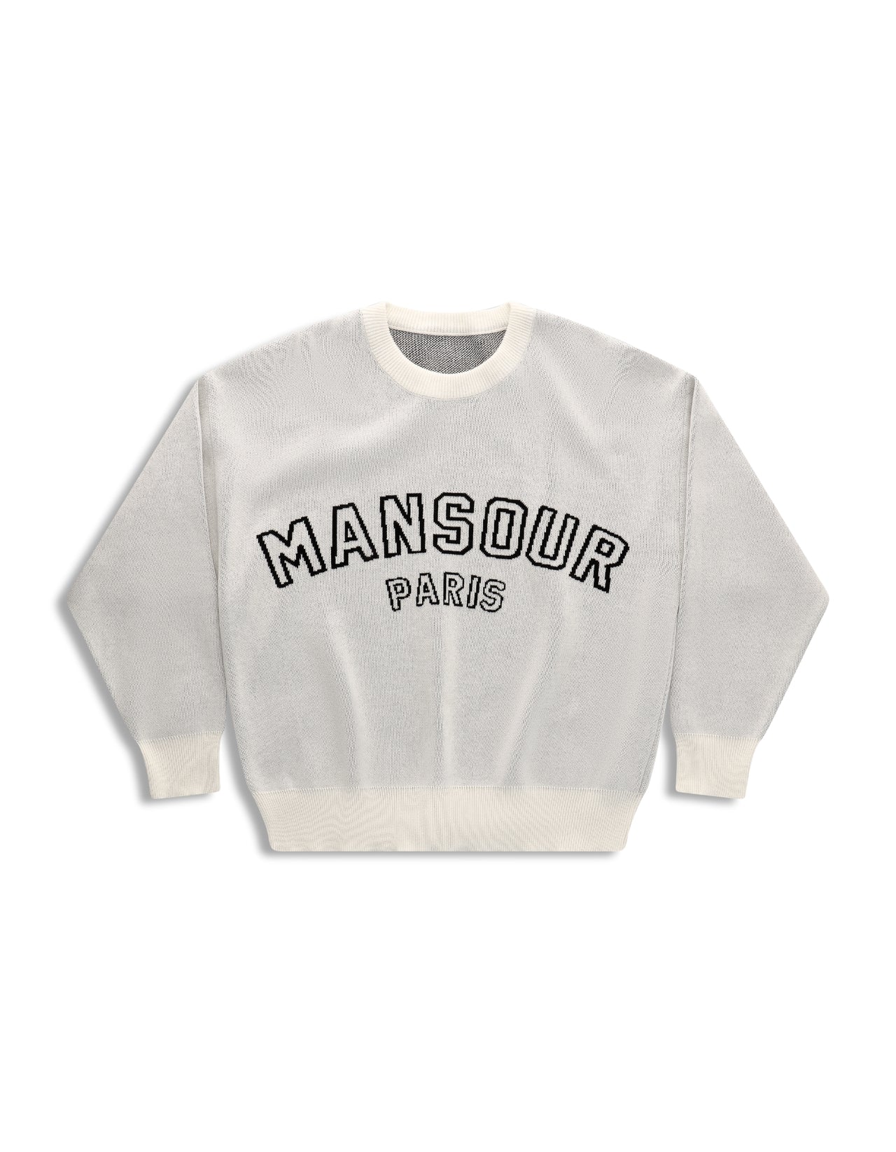 Jacquard Varsity Knitwear Sweater Off white