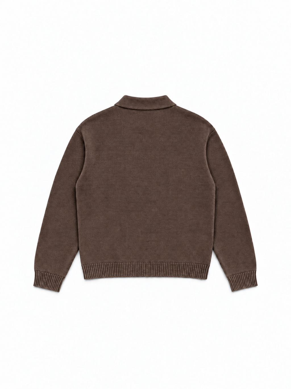 Knitted Longsleeve Polo Brown back
