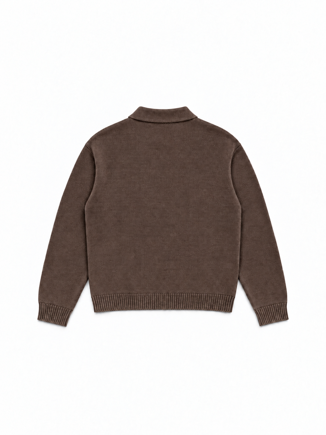 Knitted Longsleeve Polo Brown back