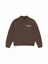 Knitted Longsleeve Polo Brown