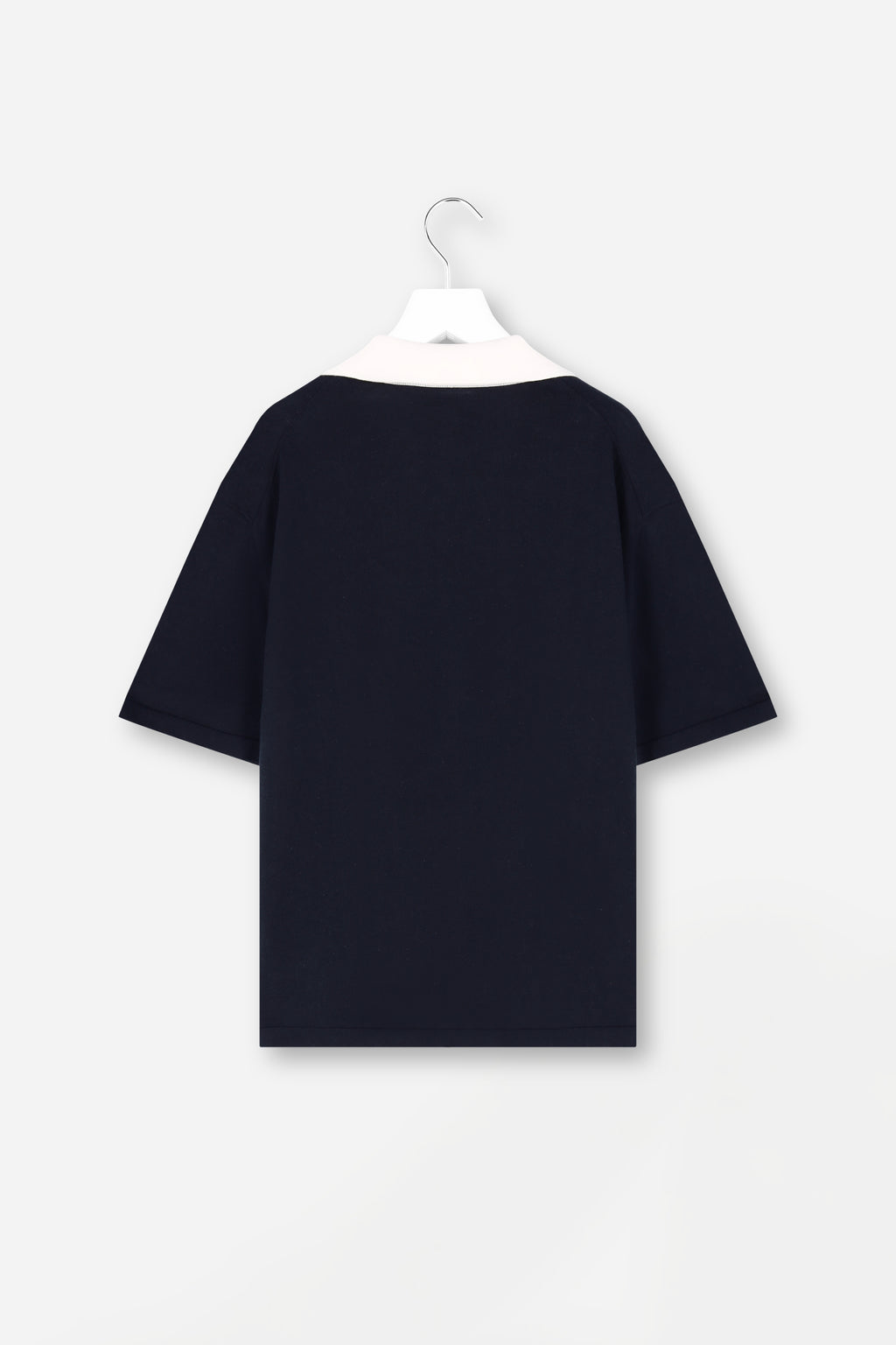 Jacquard Knitted Polo Navy