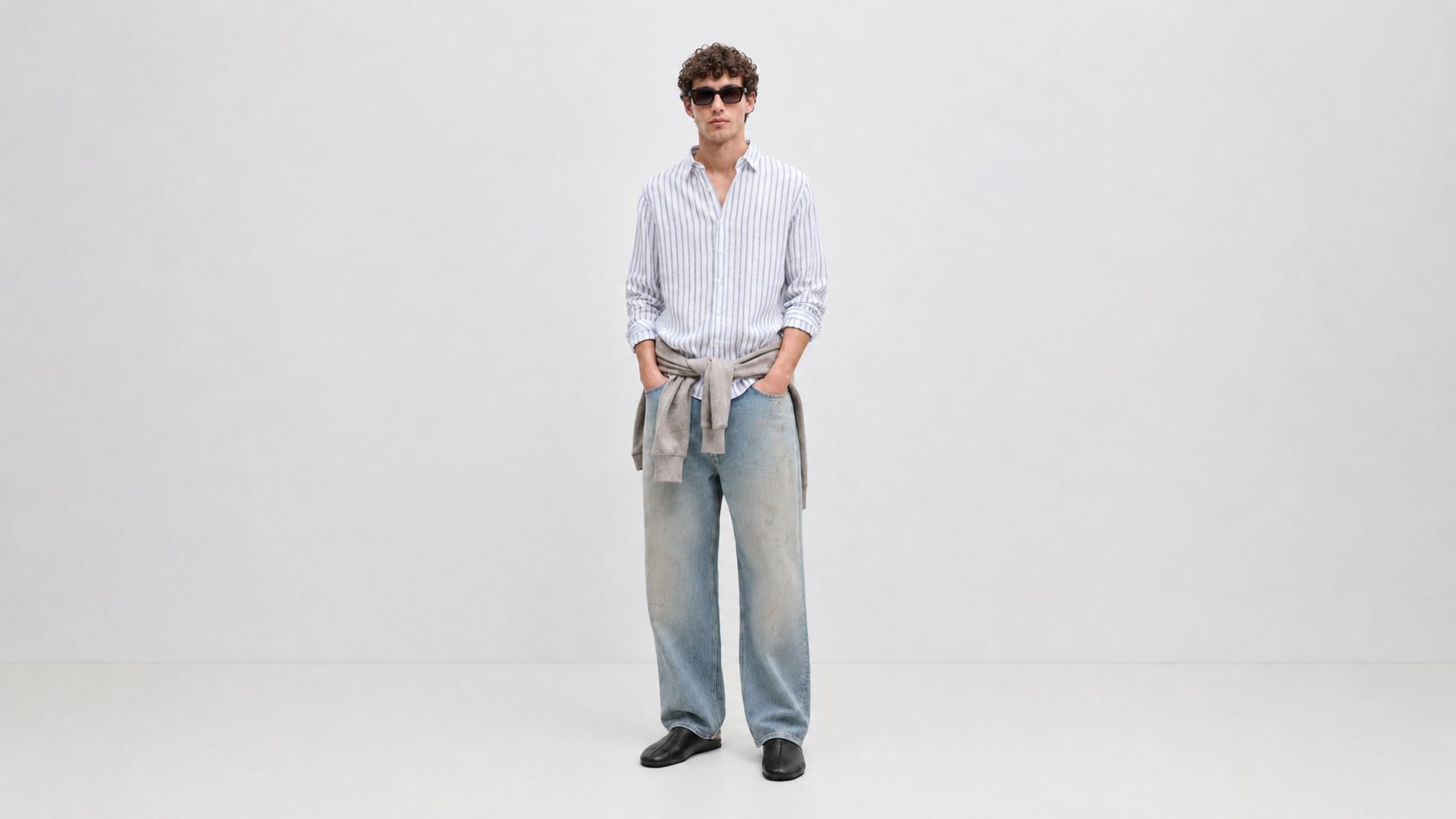 Linen Shirt Blue Banner
