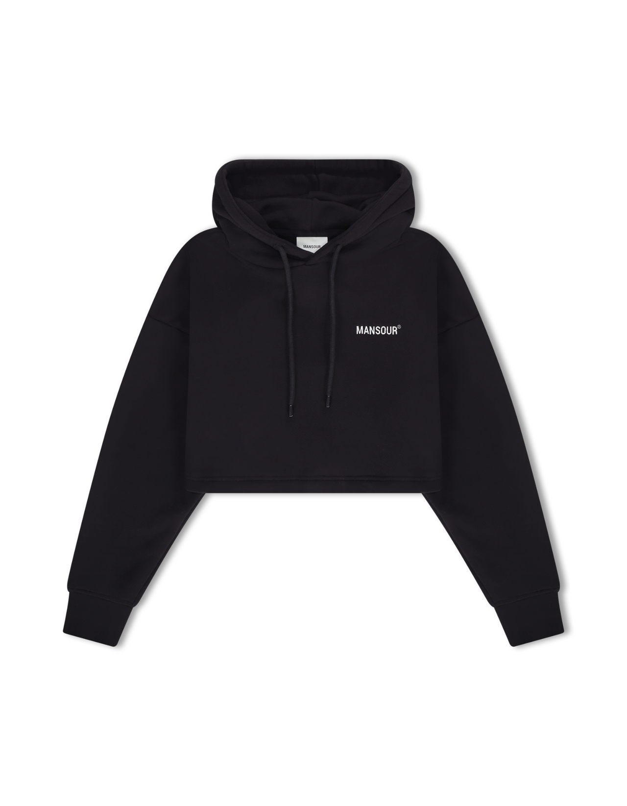Logo hoodie cropped zwart