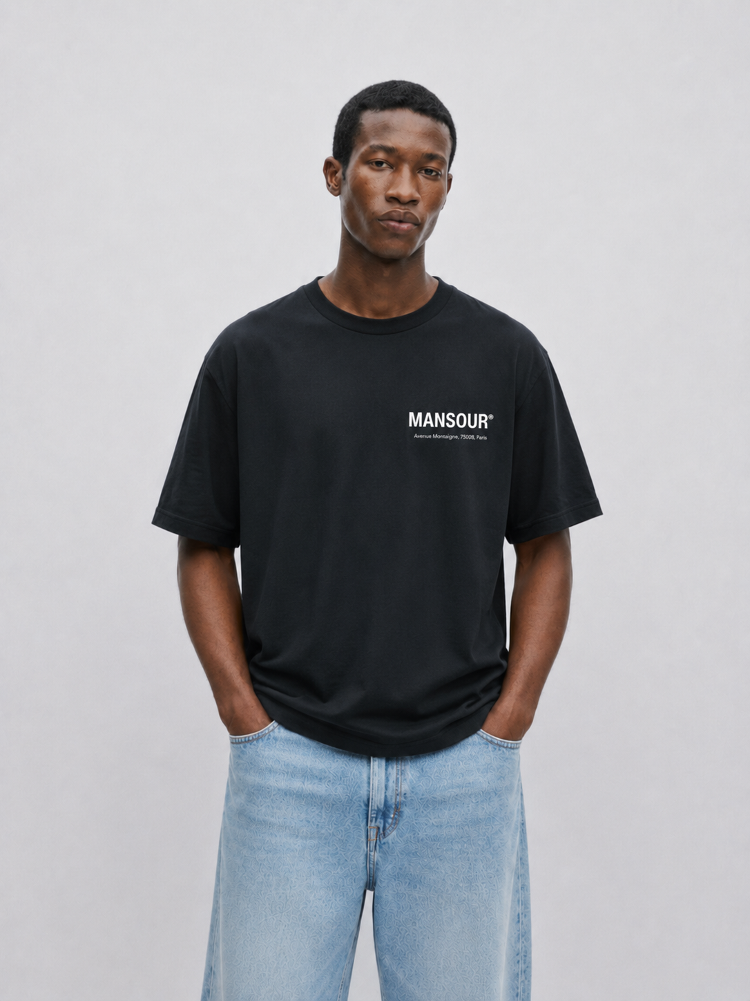 Logo Address T-shirt Black Front