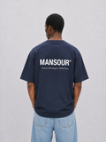 Logo_address_t-shirt_Navy_Front_back