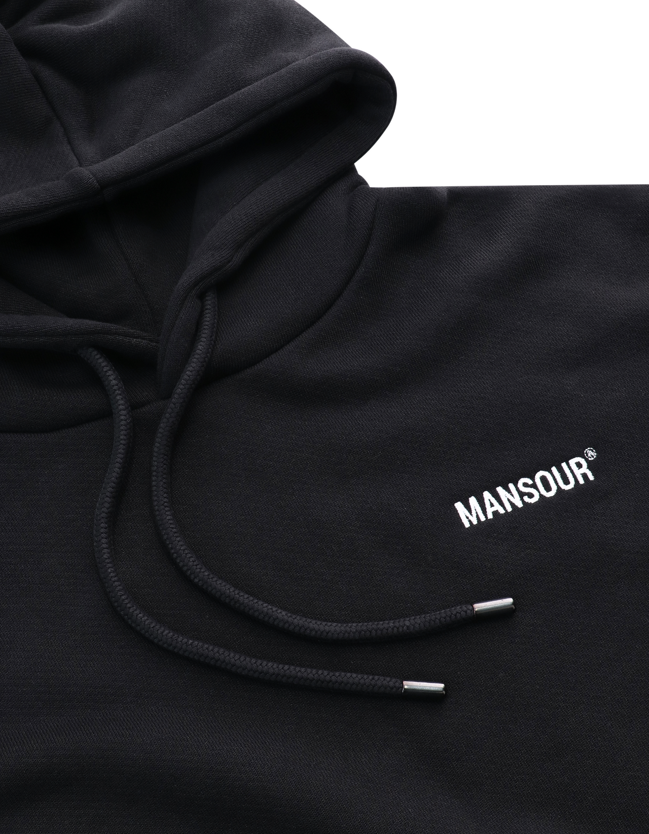 Logo hoodie cropped zwart