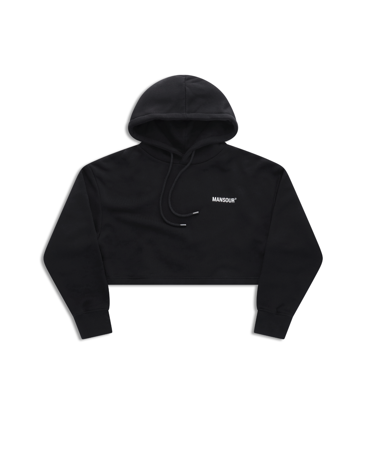 Logo hoodie cropped zwart