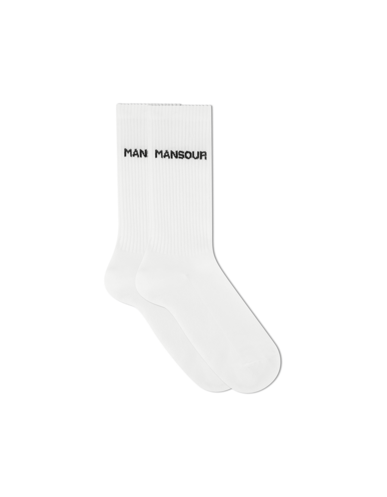 Monogram mid calf socks white