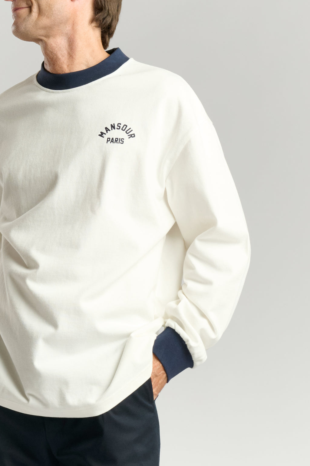 Arch Felt Longsleeve White Navy