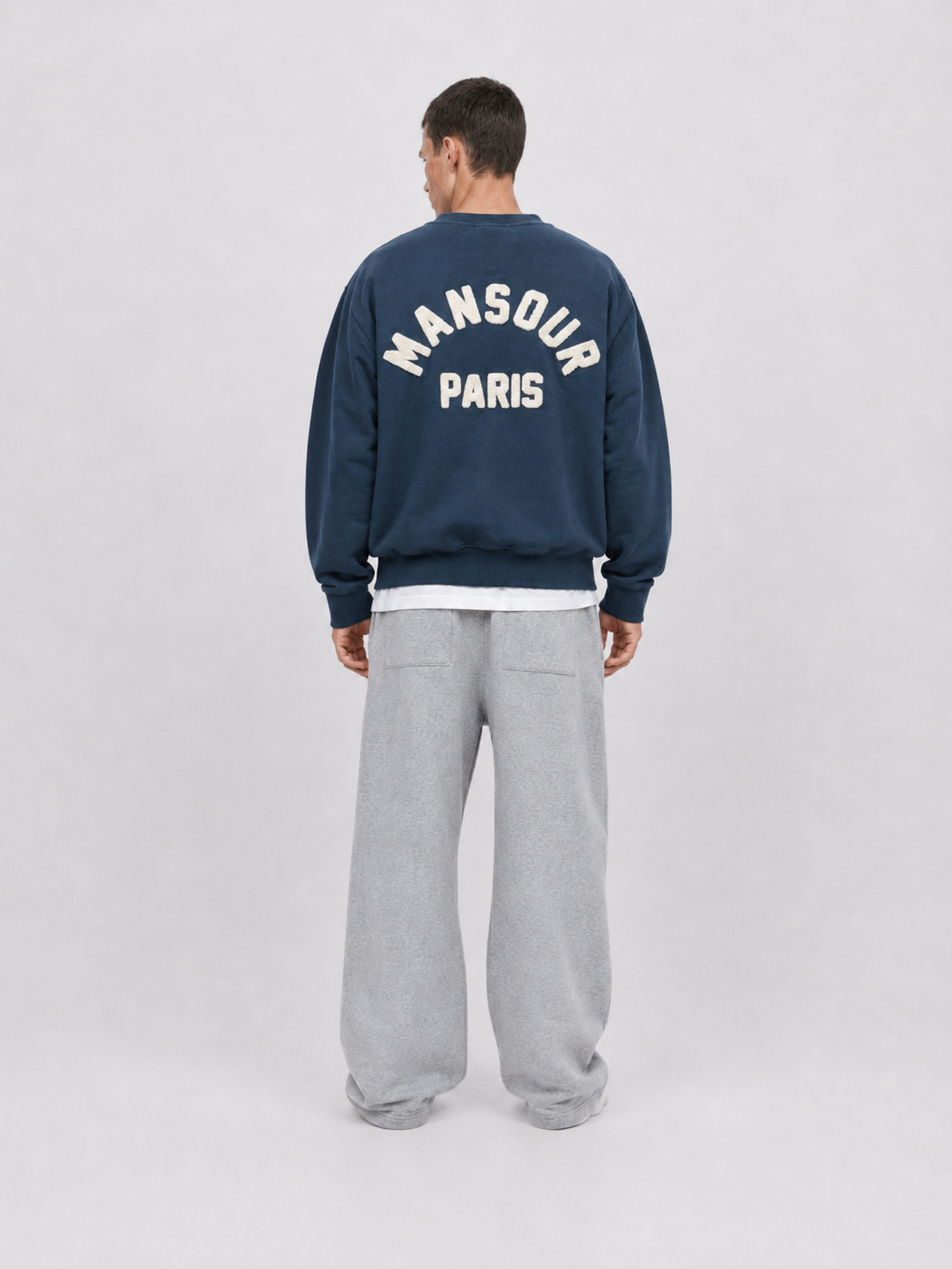 M Script Lounge Pants Heather Grey back