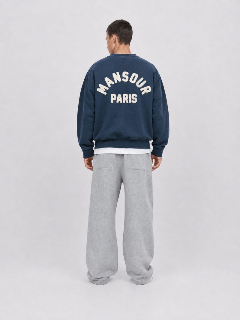 M Script Lounge Pants Heather Grey back