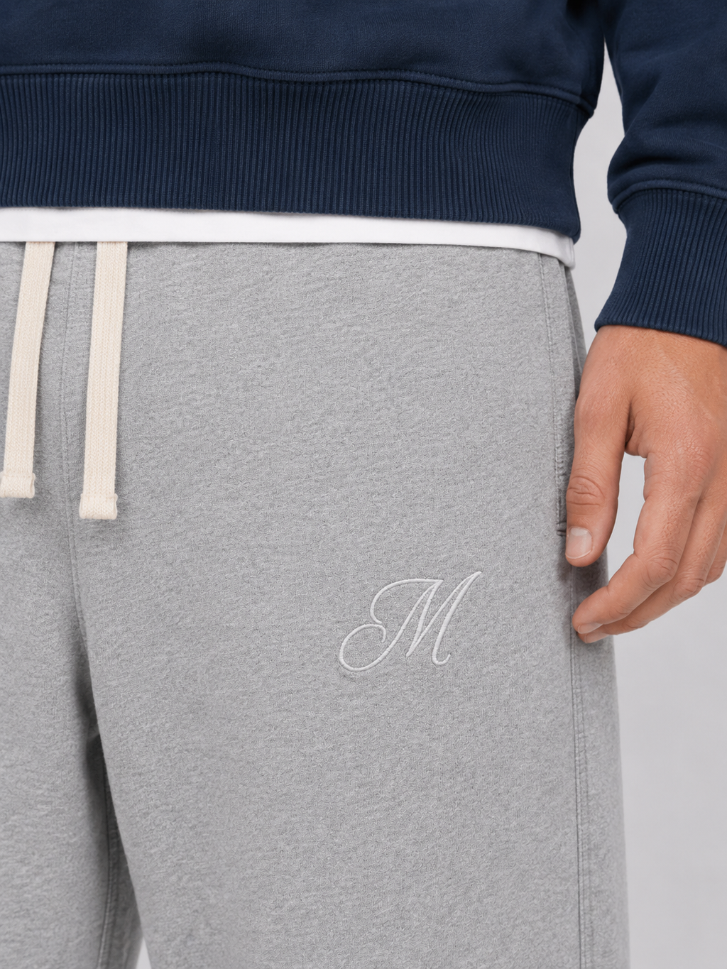 M Script Lounge Pants Heather Grey detail