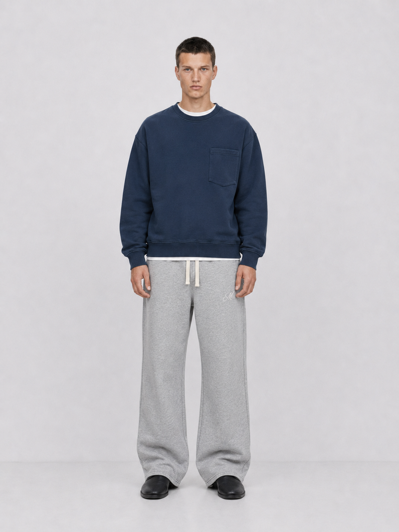 M Script Lounge Pants Heather Grey full body