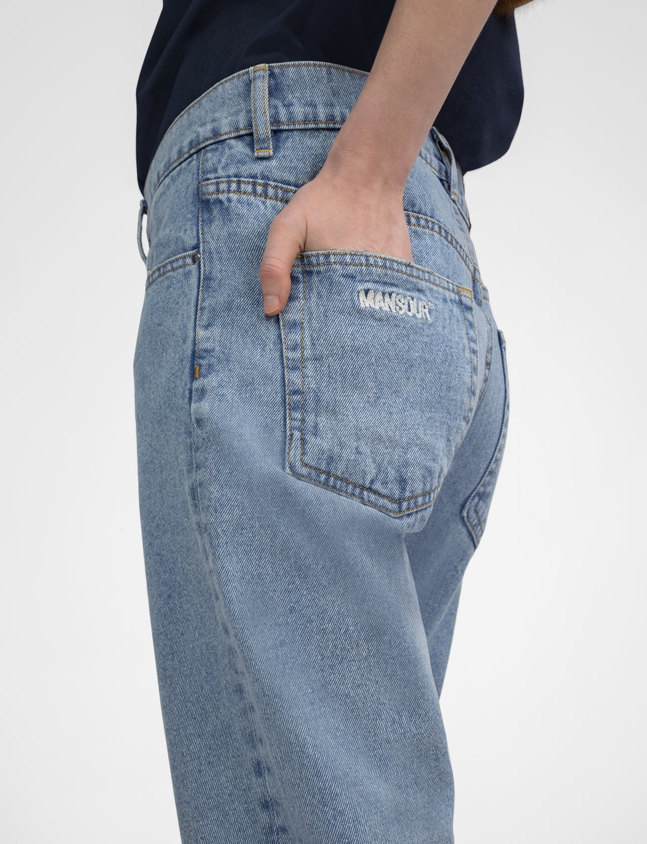Jeans met rechte pasvorm lichtblauw