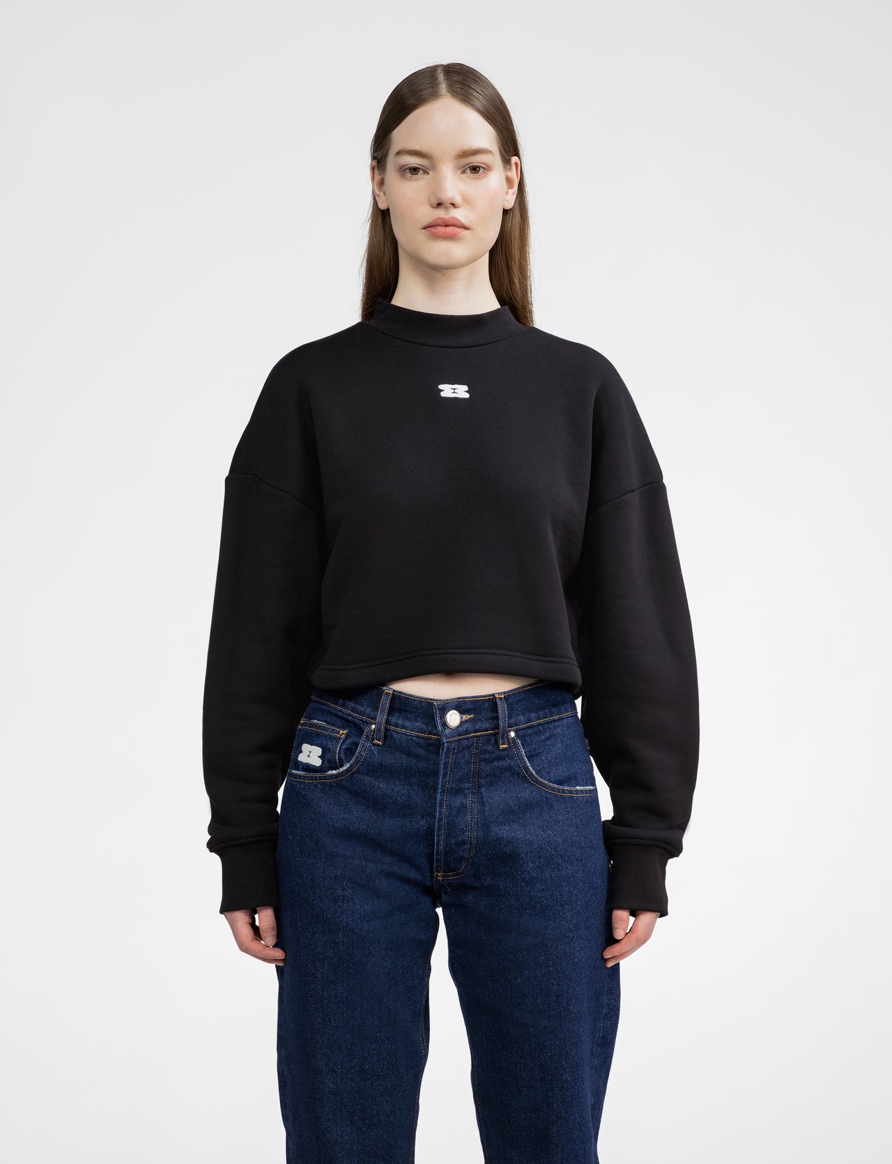 Hourglass sweater cropped zwart