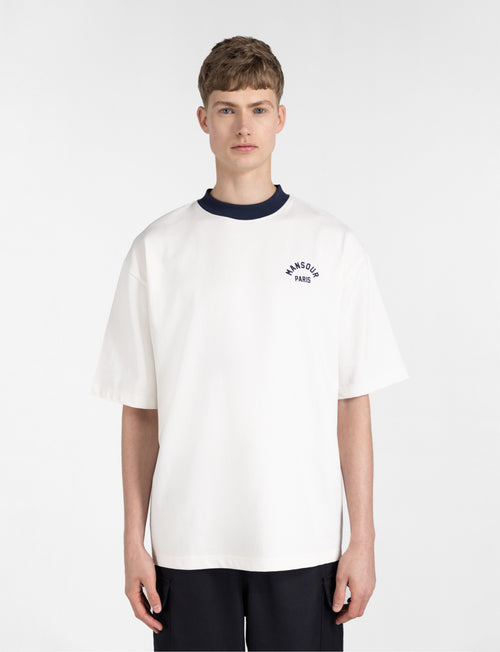 Arch Felt T-shirt Vintage White Navy