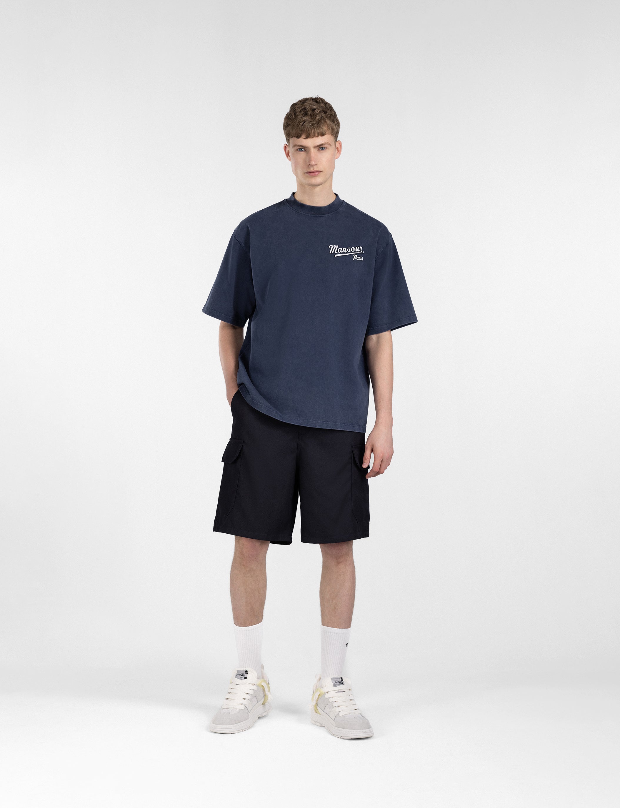 Retro logo T-shirt vintage navy