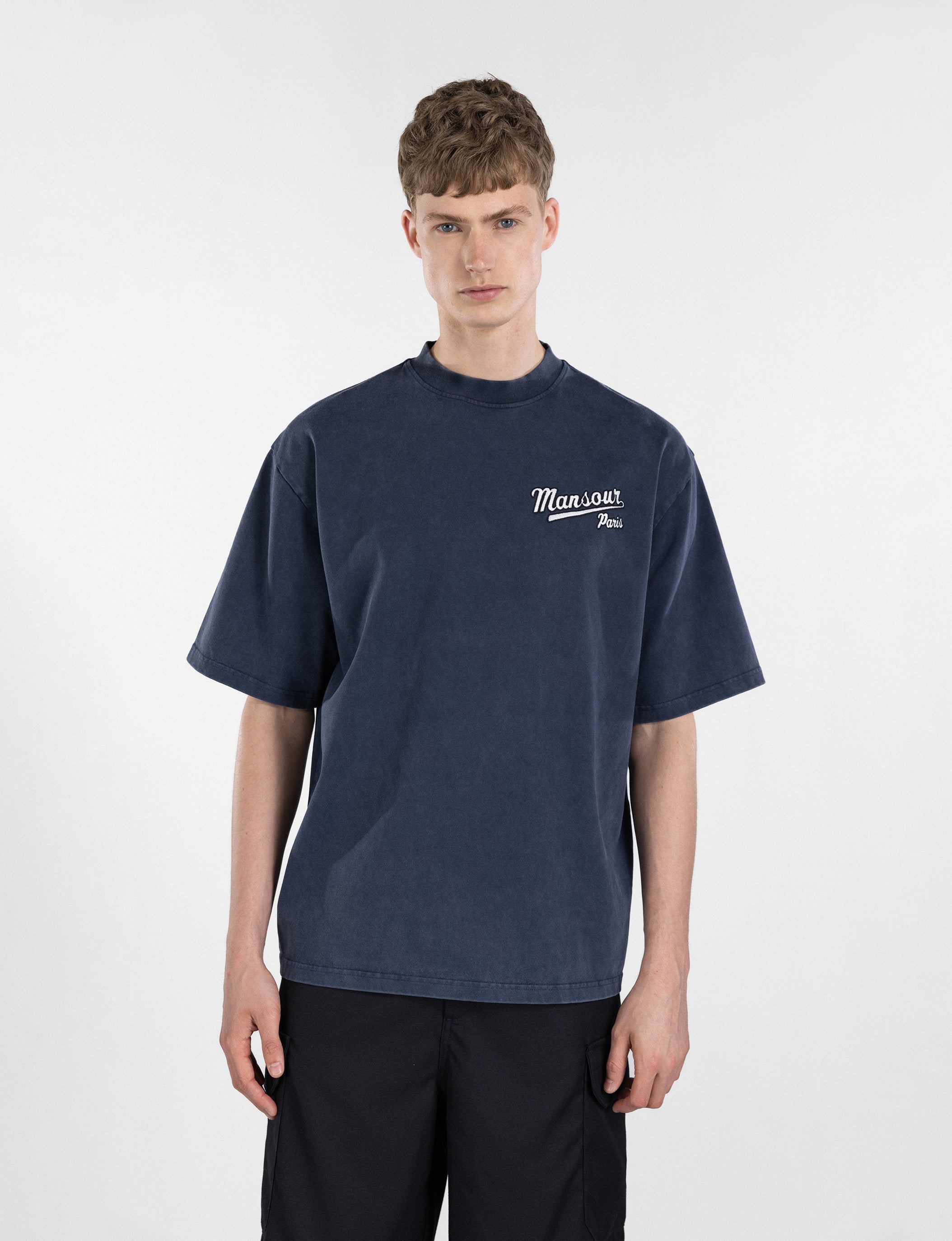 Retro logo T-shirt vintage navy