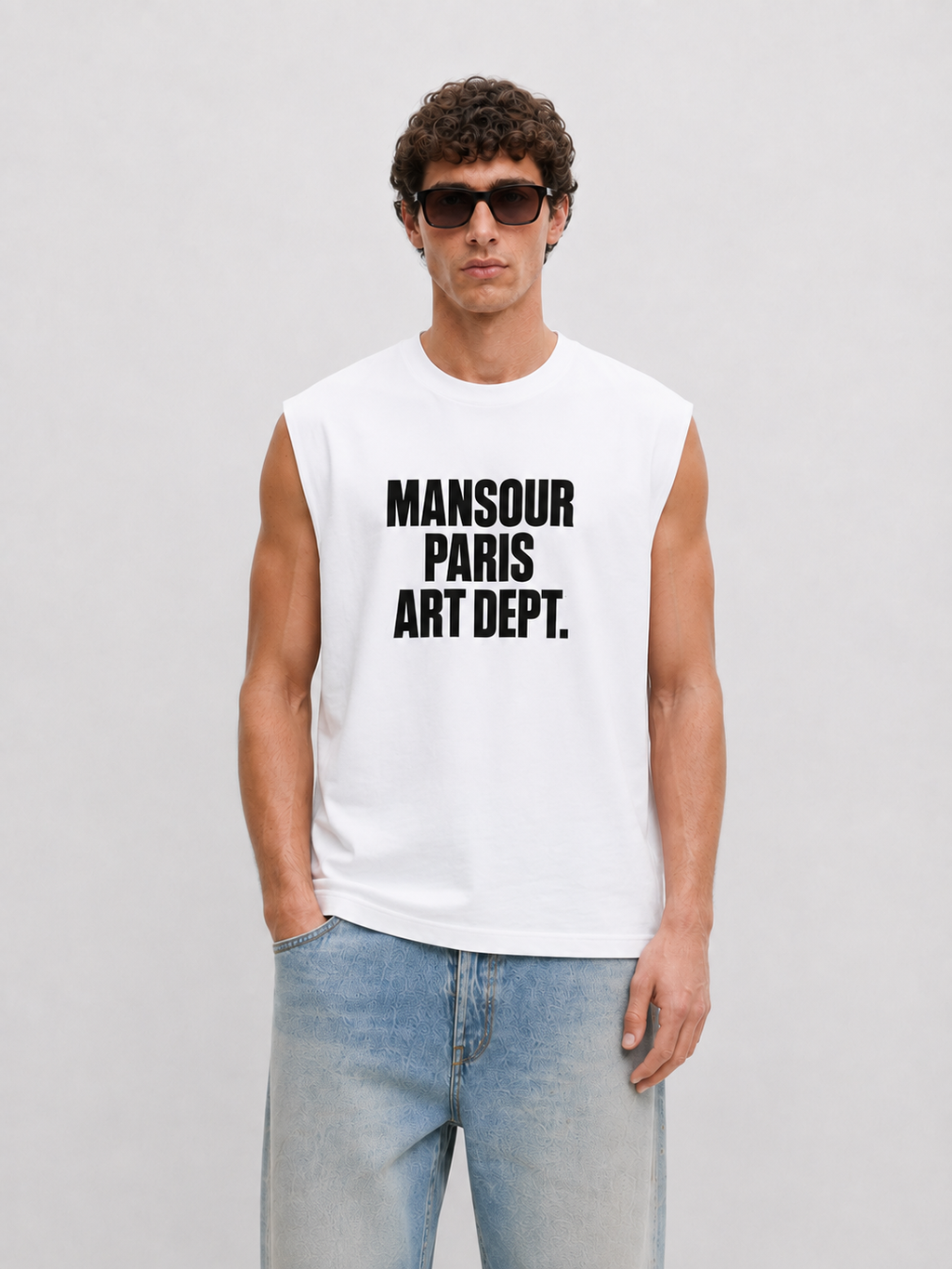 Mansour Art Dept Sleeveless T-shirt White
